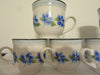 Cup Mugs Off White Hand Painted Blue Flowers Set of Six {{ JAMsCraftCloset }}