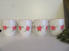 Mugs Cups Hand Painted Red Floral Corelle Stoneware Classic Cafe White Red Rimmed SET of 4 {{ JAMsCraftCloset }}
