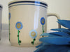 Cups Mugs Coffee Tea Hand Painted Blue Floral EHI Set of 2 {{ JAMsCraftCloset }}