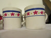Cups Mugs Coffee Hand Painted Stars Dots Buffalo Company Set of 4 {{ JAMsCraftCloset }}