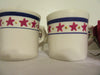 Cups Mugs Coffee Patriotic Hand Painted Stars and Dots Syracuse China Company {{ JAMsCraftCloset }}