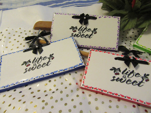 Tiles Affirmation Ceramic LIFE IS SWEET Unique Hand Painted Gift Idea for Teens {{ JAMsCraftCloset }}