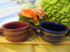 Soup Bowls Hand Painted Gold Silver Bronze Dots Set of Two {{ JAMsCraftCloset }}