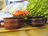 Soup Bowls Hand Painted Gold Silver Bronze Dots Set of Two {{ JAMsCraftCloset }}