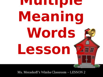 Multiple Meaning Words-Complete Teacher Lesson On PowerPoint Begins With Pretest Ends With Posttest {{ JAMsCraftCloset }}