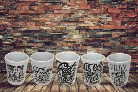 FAITH Design Mug Cup Coffee Hand Painted Stenciled Farmhouse Country Kitchen Decor Crafters Delight {{ JAMsCraftCloset }}