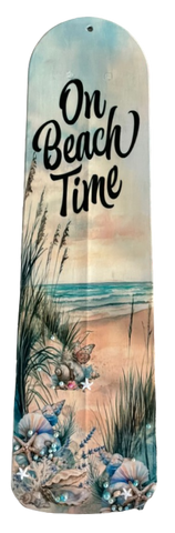 FAN BLADE Wall Art BEACH THEME Upcycled Hand Painted Decoupage With Shell - Bling ON BEACH TIME Handmade Home Decor Unique - JAMsCraftCloset