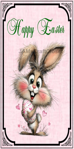 RECTANGLE SHAPED Digital Graphic Design CERAMIC TILE Easter BUNNY HUGGING AN EGG - PNG SVG PDF JPEG Farmhouse Country Home HOLIDAY Wall Art Shelf Sitter Decor Gift Crafters Delight - JAMsCraftCloset