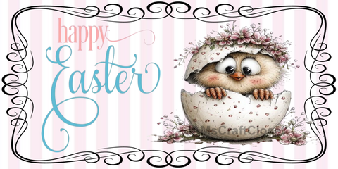 RECTANGLE SHAPED Digital Graphic Design CERAMIC TILE Easter CHICK IN EGG SHELL - PNG SVG PDF JPEG Farmhouse Country Home HOLIDAY Wall Art Shelf Sitter Decor Gift Crafters Delight - JAMsCraftCloset