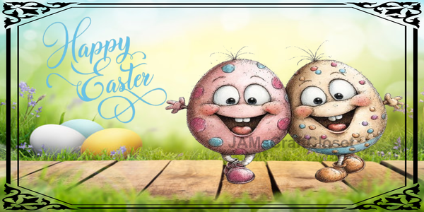 RECTANGLE SHAPED Digital Graphic Design CERAMIC TILE Easter SMILING EGGS - PNG SVG PDF JPEG Farmhouse Country Home HOLIDAY Wall Art Shelf Sitter Decor Gift Crafters Delight - JAMsCraftCloset