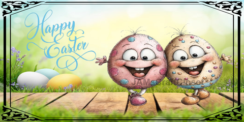 RECTANGLE SHAPED Digital Graphic Design CERAMIC TILE Easter SMILING EGGS - PNG SVG PDF JPEG Farmhouse Country Home HOLIDAY Wall Art Shelf Sitter Decor Gift Crafters Delight - JAMsCraftCloset