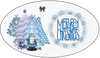 OVAL SHAPED Digital Graphic Design BLUE MERRY CHRISTMAS TREES AND SANTA Sublimation PNG SVG Christmas Decor ake House Sign Farmhouse Country Home Cabin Wall Art Decor Wreath Design Gift Crafters Delight - JAMsCraftCloset