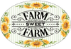 OVAL SHAPED Digital Graphic Design BOLD YELLOW FARM SWEET FARM SUNFLOWERS Sublimation Decoupage PNG SVG House Sign Farmhouse Country Home Cabin Wall Art Decor Wreath Design Gift Crafters Delight - JAMsCraftCloset