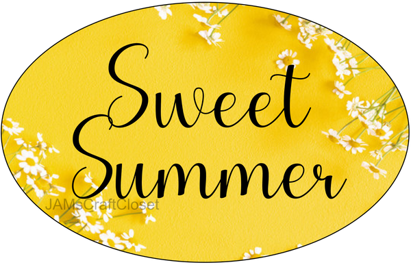 OVAL SHAPED Digital Graphic Design BOLD YELLOW SWEET SUMMER Sublimation Decoupage PNG SVG House Sign Farmhouse Country Home Cabin Wall Art Decor Wreath Design Gift Crafters Delight - JAMsCraftCloset