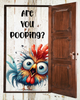 Digital Rectangle Graphic BATHROOM Design SVG-PNG-JPEG Decoupage Sublimation ARE YOU POOPING - BLUE CHICK - Farm Animal Download Crafters Delight - JAMsCraftCloset