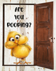Digital Rectangle Graphic BATHROOM Design SVG-PNG-JPEG Decoupage Sublimation ARE YOU POOPING - BIG EYED CHICK - Farm Animal Download Crafters Delight - JAMsCraftCloset