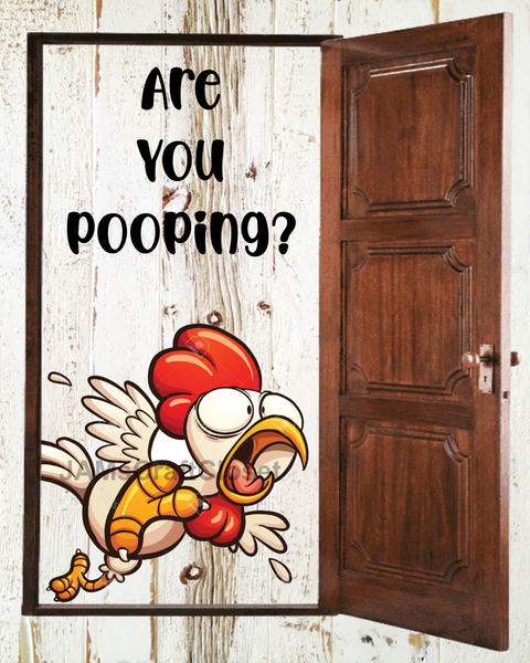 Digital Rectangle Graphic BATHROOM Design SVG-PNG-JPEG Decoupage Sublimation ARE YOU POOPING - RUNNING ROOSTER - Farm Animal Download Crafters Delight - JAMsCraftCloset