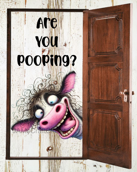 Digital Rectangle Graphic BATHROOM Design SVG-PNG-JPEG Decoupage Sublimation ARE YOU POOPING - GOAT - Farm Animal Download Crafters Delight - JAMsCraftCloset