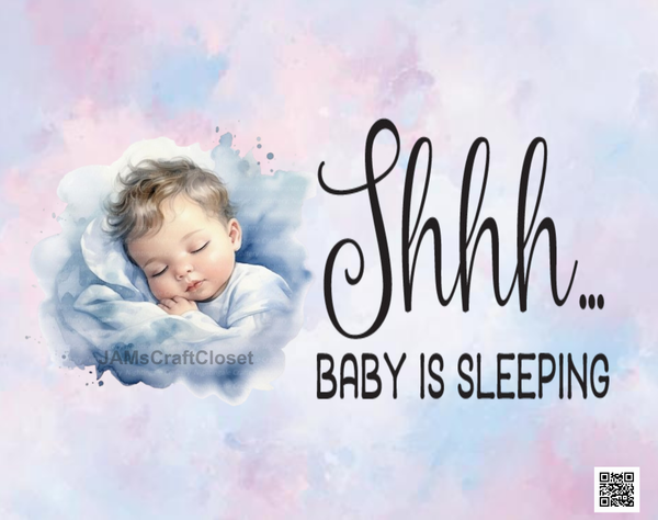 DIGITAL RECTANGLE Graphic Design BABY SLEEPING - BOY - PNG SVG JPEG PDF Farmhouse Country Cabin NURSERY Wall Art Shelf Sitter Home Decor Gift Crafters Delight - JAMsCraftCloset