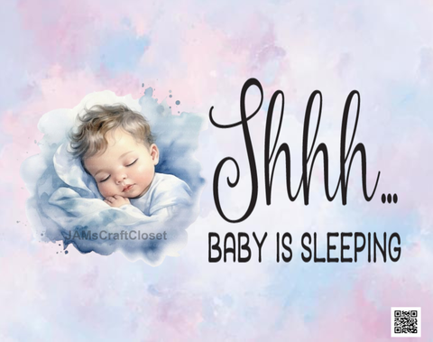 DIGITAL RECTANGLE Graphic Design BABY SLEEPING - BOY - PNG SVG JPEG PDF Farmhouse Country Cabin NURSERY Wall Art Shelf Sitter Home Decor Gift Crafters Delight - JAMsCraftCloset
