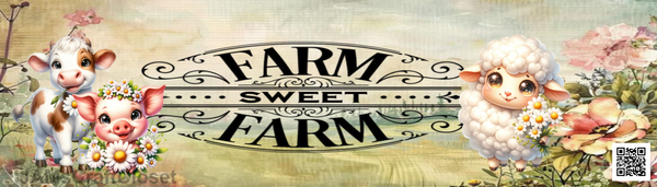 DIGITAL RECTANGLE Graphic Design FARM SWEET FARM - PNG SVG JPEG PDF Farmhouse Country Cabin SHELF SITTER WALL ART Home Decor Gift Crafters Delight - JAMsCraftCloset