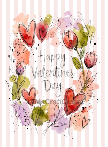 Digital Rectangle Graphic Design HAPPY VALENTINE'S DAY - FLORAL - PNG SVG PDF JPEG Farmhouse Country Home VALENTINE'S DAY HOLIDAY Decoupage Sublimation &nbsp;Design Gift Crafters Delight - JAMsCraftCloset