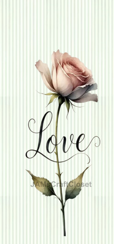 Digital Rectangle Graphic Design VALENTINE - LOVE ROSE - PNG SVG PDF JPEG Farmhouse Country Home VALENTINE'S DAY HOLIDAY Decoupage Sublimation &nbsp;Design Gift Crafters Delight - JAMsCraftCloset