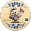 DIGITAL ROUND Graphic Design PATRIOTIC 4th OF JULY CHICK WITH FLAG - PNG-JPEG-PDF-SVG-Decoupage-Sublimation Design Graphic Country Farmhouse Home Decor HOLIDAY Decor Gift Crafters Delight - JAMsCraftCloset