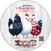 DIGITAL ROUND Graphic Design PATRIOTIC GOD BLESS AMERICA CHICKENS - PNG-JPEG-PDF-SVG-Decoupage-Sublimation Design Graphic Country Farmhouse Home Decor HOLIDAY Decor Gift Crafters Delight - JAMsCraftCloset