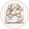 ROUND DIGITAL Graphic Design HAPPY EASTER BUNNY Sublimation PNG SVG Country Farmhouse Home Decor Sign Shelf Sitter Wall Art Decor Wreath EASTER Design Gift Crafters Delight - JAMsCraftCloset