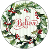 ROUND Digital Graphic Design &nbsp;Merry Christmas Holly Berries Yellow Background - CHRISTMAS DESIGN PNG-JPEG-PDF-SVG-Decoupage-Sublimation Design Graphic Country Farmhouse Home Decor HOLIDAY Decor Gift Crafters Delight - JAMsCraftCloset