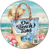 DIGITAL ROUND Graphic Design - ON BEACH TIME - Beach Coastal Decor Wedding Gift HOME DECOR Sublimation Decoupage PNG SVG PDF JPEG Wall Art Shelf Sitter Gift Crafters Delight - JAMsCraftCloset