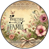 ROUND Digital Graphic Design - TOGETHER WE MAKE A FAMILY - Wedding Gift HOME DECOR Sublimation Decoupage PNG SVG PDF JPEG Country Farmhouse Wall Art Shelf Sitter Gift Crafters Delight - JAMsCraftCloset
