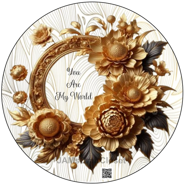 DIGITAL ROUND Graphic Design - YOU ARE MY WORLD - Wedding Gift HOME DECOR Sublimation Decoupage PNG SVG PDF JPEG Country Farmhouse Wall Art Shelf Sitter Gift Crafters Delight - JAMsCraftCloset