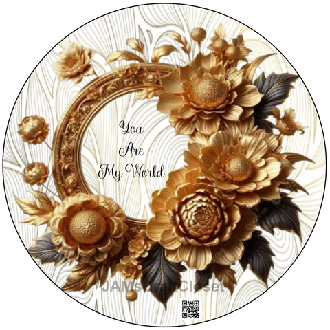 DIGITAL ROUND Graphic Design - YOU ARE MY WORLD - Wedding Gift HOME DECOR Sublimation Decoupage PNG SVG PDF JPEG Country Farmhouse Wall Art Shelf Sitter Gift Crafters Delight - JAMsCraftCloset