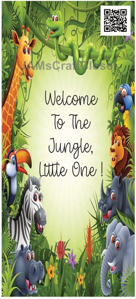 DIGITAL RECTANGLE Graphic Design WELCOME TO THE JUNGLE LITTLE ONE - PNG SVG NURSERY DECOR Wall Art Shelf Sitter Decor KIDS ROOM Gift Crafters Delight - JAMsCraftCloset