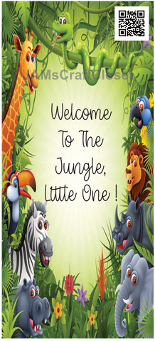 DIGITAL RECTANGLE Graphic Design WELCOME TO THE JUNGLE LITTLE ONE - PNG SVG NURSERY DECOR Wall Art Shelf Sitter Decor KIDS ROOM Gift Crafters Delight - JAMsCraftCloset