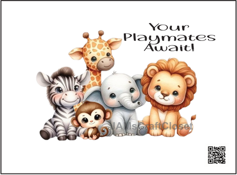 DIGITAL RECTANGLE Graphic Design YOUR PLAYMATES AWAIT - PNG SVG NURSERY DECOR Wall Art Shelf Sitter Decor KIDS ROOM Gift Crafters Delight {{ JAMsCraftCloset }}
