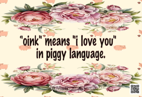 DIGITAL RECTANGLE Graphic Design OINK MEANS I LOVE YOU IN PIGGY LANGUAGE 1 - PNG SVG JPEG PDF Farmhouse Country Cabin ROMANCE Wall Art Home Decor Gift Crafters Delight - JAMsCraftCloset