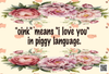 DIGITAL RECTANGLE Graphic Design OINK MEANS I LOVE YOU IN PIGGY LANGUAGE 1 - PNG SVG JPEG PDF Farmhouse Country Cabin ROMANCE Wall Art Home Decor Gift Crafters Delight - JAMsCraftCloset