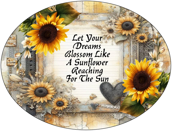 OVAL SHAPED Digital Graphic Design LET YOUR DREAMS BLOSSOM Sublimation PNG SVG Lake House Sign Farmhouse Country Home Cabin WEDDING DECOR Bedroom Wall Art Decor Wreath Design Gift Crafters Delight - JAMsCraftCloset