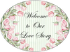 OVAL SHAPED Digital Graphic Design WELCOME TO OUR LOVE STORY 1 Sublimation PNG SVG Lake House Sign Farmhouse Country Home Cabin WEDDING DECOR Bedroom Wall Art Decor Wreath Design Gift Crafters Delight - JAMsCraftCloset