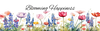 RECTANGLE SHAPED Digital Graphic Design BLOOMING HAPPINESS - TULIPS and BLUE LUPINE - PNG SVG Lake House Sign Farmhouse &nbsp;Country Home Cabin KITCHEN Wall Art Decor Wreath Design Gift Crafters Delight HAPPY CRAFTING - JAMsCraftCloset