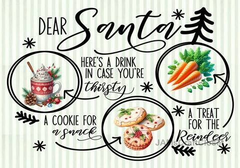 RECTANGLE SHAPED Digital Graphic Design DEAR SANTA - GOODIE TRAY 2 - PNG SVG Christmas Farmhouse Country Home Cabin Wall Art Decor Gift Crafters Delight HAPPY CRAFTING - JAMsCraftCloset