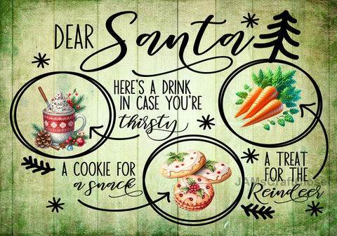 RECTANGLE SHAPED Digital Graphic Design DEAR SANTA - GOODIE TRAY 1 - PNG SVG Christmas Farmhouse Country Home Cabin Wall Art Decor Gift Crafters Delight HAPPY CRAFTING - JAMsCraftCloset