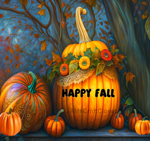 RECTANGLE SHAPED Digital Graphic Design HAPPY FALL - PUMPKIN - PNG SVG Lake House Sign Farmhouse Country Home Cabin HOLIDAY Wall Art Decor Gift Crafters Delight HAPPY CRAFTING - JAMsCraftCloset