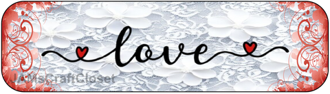 DIGITAL RECTANGLE SHAPED Graphic Design LOVE LACE HEARTS - PNG SVG Lake House Sign Farmhouse Country Home Cabin Wall Art Decor Gift Crafters Delight Valentine HAPPY CRAFTING - JAMsCraftCloset