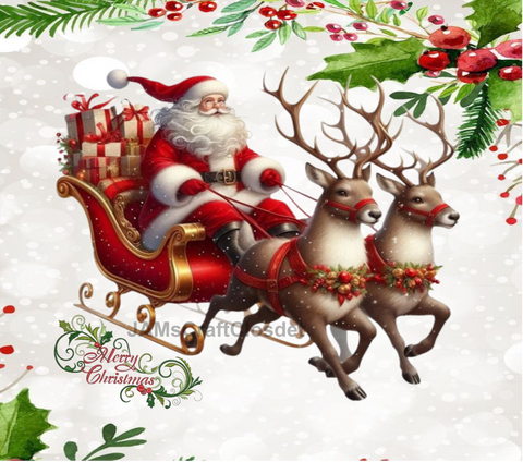 RECTANGLE SHAPED Digital Graphic Design SANTA SLEIGH REINDEER - MERRY CHRISTMAS - PNG SVG Lake House Sign Farmhouse Country Home Cabin HOLIDAY Wall Art Decor Gift Crafters Delight HAPPY CRAFTING - JAMsCraftCloset