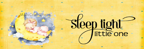 RECTANGLE SHAPED Digital Graphic Design SLEEP TIGHT LITTLE ONE - GIRL YELLOW - PNG SVG PDF Farmhouse Country Home Cabin NURSERY Wall Art Decor Gift Crafters Delight HAPPY CRAFTING - JAMsCraftCloset