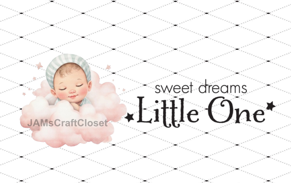 RECTANGLE SHAPED Digital Graphic Design SWEET DREAMS LITTLE ONE - GIRL - PNG SVG PDF Farmhouse Country Home Cabin NURSERY Wall Art Decor Gift Crafters Delight HAPPY CRAFTING - JAMsCraftCloset